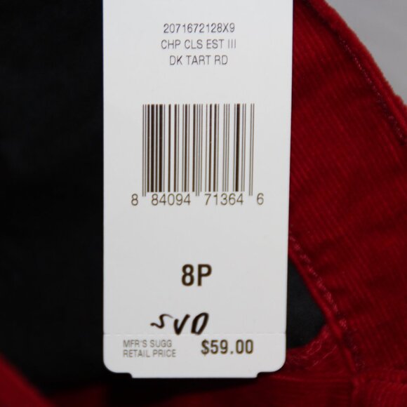 Chaps Women's Dark Tart Red Corduroy Pants, Size 8P, Slimming Fit NEW - Picture 9 of 10